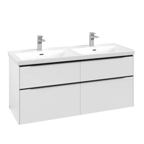 VILLEROY BOCH Subway 3.0 Vanity unit, with lighting, 4 pull-out compartments, 1272 x 576 x 478 mm, Pure White #C568L1VF resmi