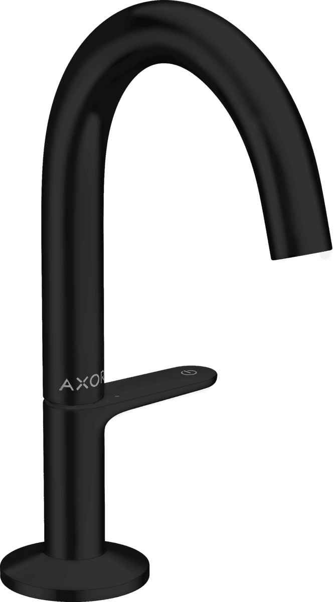 HANSGROHE AXOR One Waschtischmischer Select 140 mit Push-Open Ablaufgarnitur #48010670 - Mattschwarz