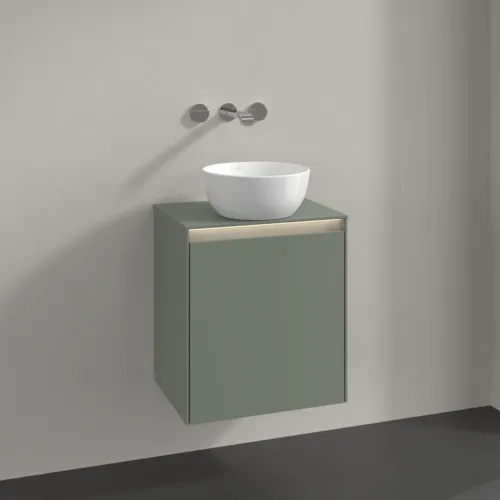 Bild von VILLEROY BOCH Collaro Waschbeckenunterschrank, mit Beleuchtung, 1 Tür, 500 x 548 x 380 mm, Soft Green / Soft Green #C149B0AF