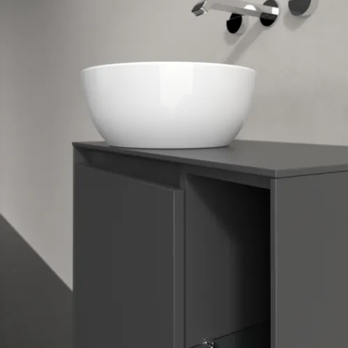 Bild von VILLEROY BOCH Collaro Waschbeckenunterschrank, mit Beleuchtung, 1 Tür, 600 x 548 x 380 mm, Graphite / Graphite #C152B0VR