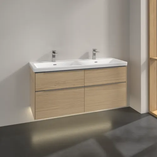 Bild von VILLEROY BOCH Subway 3.0 Waschbeckenunterschrank, mit Beleuchtung, 4 Auszüge, 1272 x 576 x 478 mm, Nordic Oak #C568L0VJ