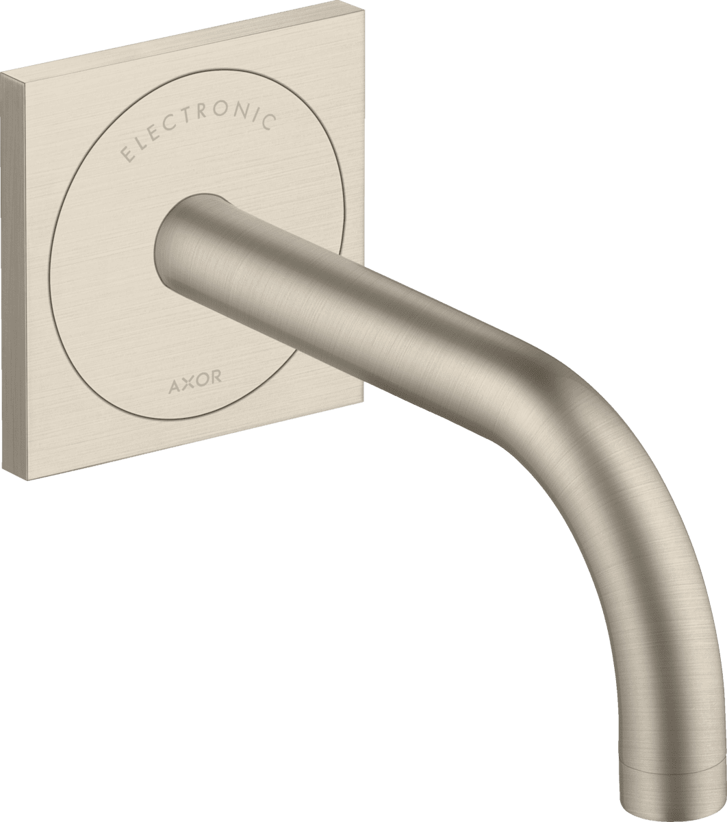 HANSGROHE AXOR Uno Elektronik-Waschtischmischer Unterputz für Wandmontage mit Auslauf 165 mm #38119820 - Brushed Nickel