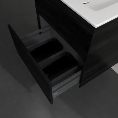 Bild von VILLEROY BOCH Collaro Waschbeckenunterschrank, 2 Auszüge, 611 x 610 x 480 mm, Black Oak #C14300AB
