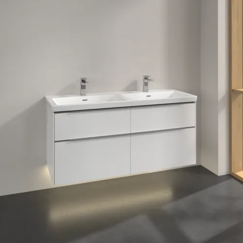 Bild von VILLEROY BOCH Subway 3.0 Waschbeckenunterschrank, mit Beleuchtung, 4 Auszüge, 1272 x 576 x 478 mm, Brilliant White #C568L0VE