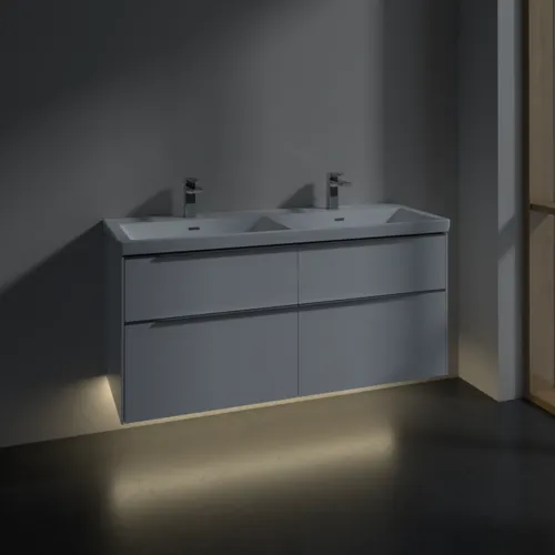Bild von VILLEROY BOCH Subway 3.0 Waschbeckenunterschrank, mit Beleuchtung, 4 Auszüge, 1272 x 576 x 478 mm, Brilliant White #C568L0VE