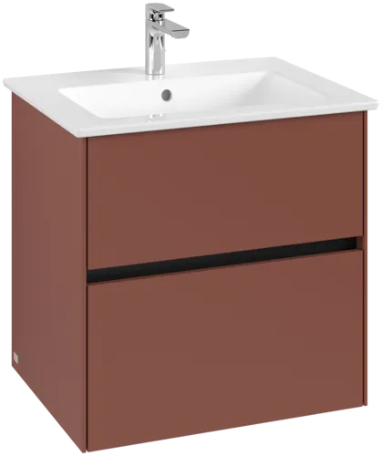 VILLEROY BOCH Collaro Vanity unit, 2 pull-out compartments, 611 x 610 x 480 mm, Wine Red #C14300AH resmi