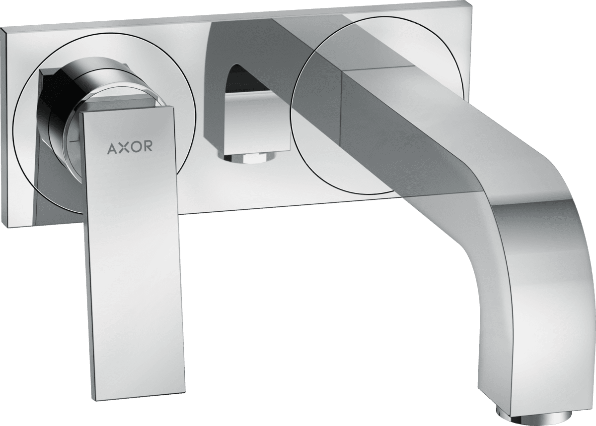 Зображення з  HANSGROHE AXOR Citterio Single lever basin mixer for concealed installation wall-mounted with lever handle, spout 220 mm and plate #39119000 - Chrome