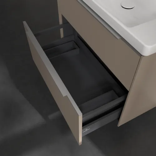Bild von VILLEROY BOCH Subway 3.0 Waschbeckenunterschrank, mit Beleuchtung, 2 Auszüge, 772 x 576 x 478 mm, Taupe #C574L0VM
