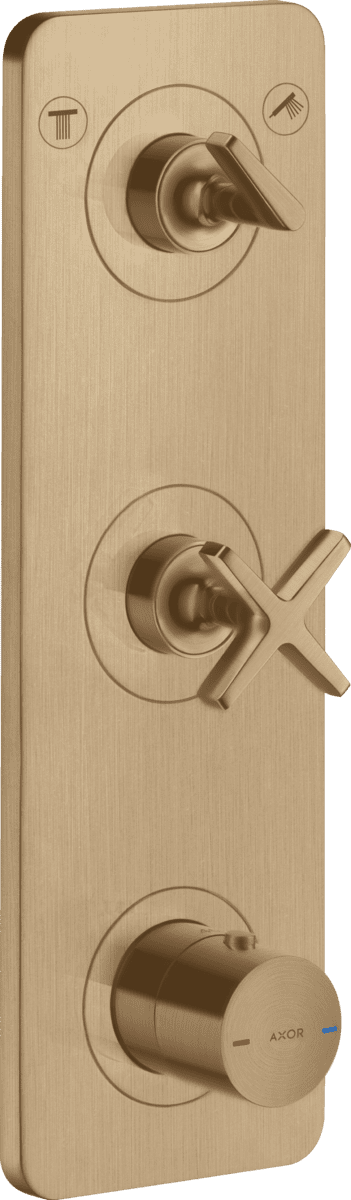 Obrázek HANSGROHE AXOR Citterio E Modul termostatu 380/120 s podomítkovou instalací, pro 2 spotřebiče, s deskou #36703140 - kartáčovaný bronz