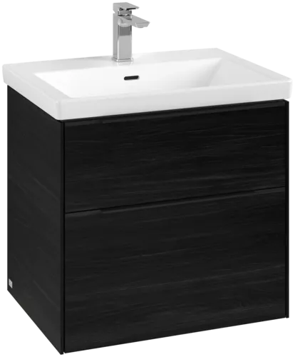 Picture of VILLEROY BOCH Subway 3.0 Vanity unit, with lighting, 2 pull-out compartments, 622 x 576 x 478 mm, Black Oak #C576L1AB