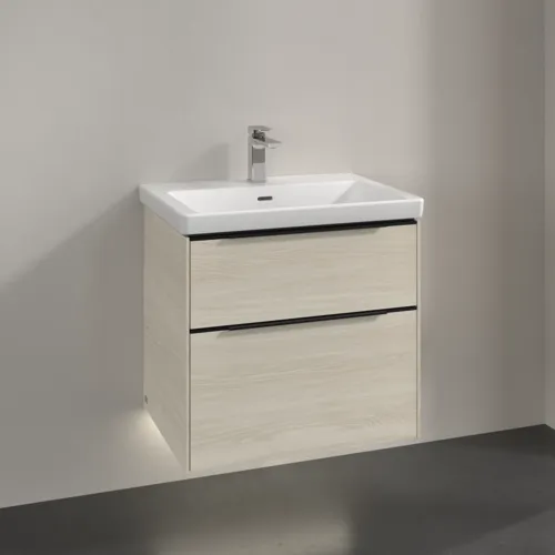 Bild von VILLEROY BOCH Subway 3.0 Waschbeckenunterschrank, mit Beleuchtung, 2 Auszüge, 622 x 576 x 478 mm, White Oak #C576L1AA