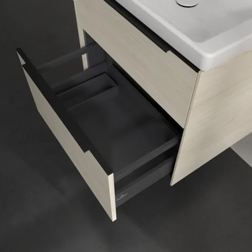 Bild von VILLEROY BOCH Subway 3.0 Waschbeckenunterschrank, mit Beleuchtung, 2 Auszüge, 622 x 576 x 478 mm, White Oak #C576L1AA