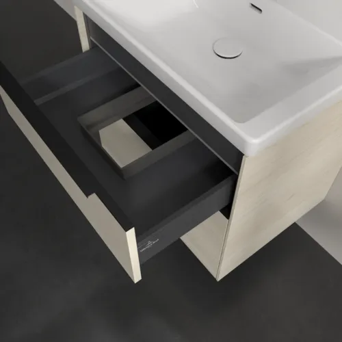 Bild von VILLEROY BOCH Subway 3.0 Waschbeckenunterschrank, mit Beleuchtung, 2 Auszüge, 622 x 576 x 478 mm, White Oak #C576L1AA