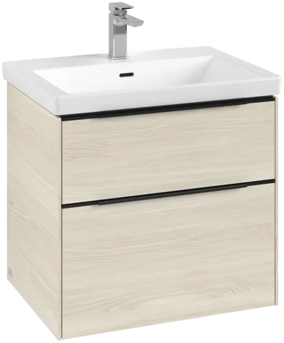 Зображення з  VILLEROY BOCH Subway 3.0 Vanity unit, with lighting, 2 pull-out compartments, 622 x 576 x 478 mm, White Oak #C576L1AA