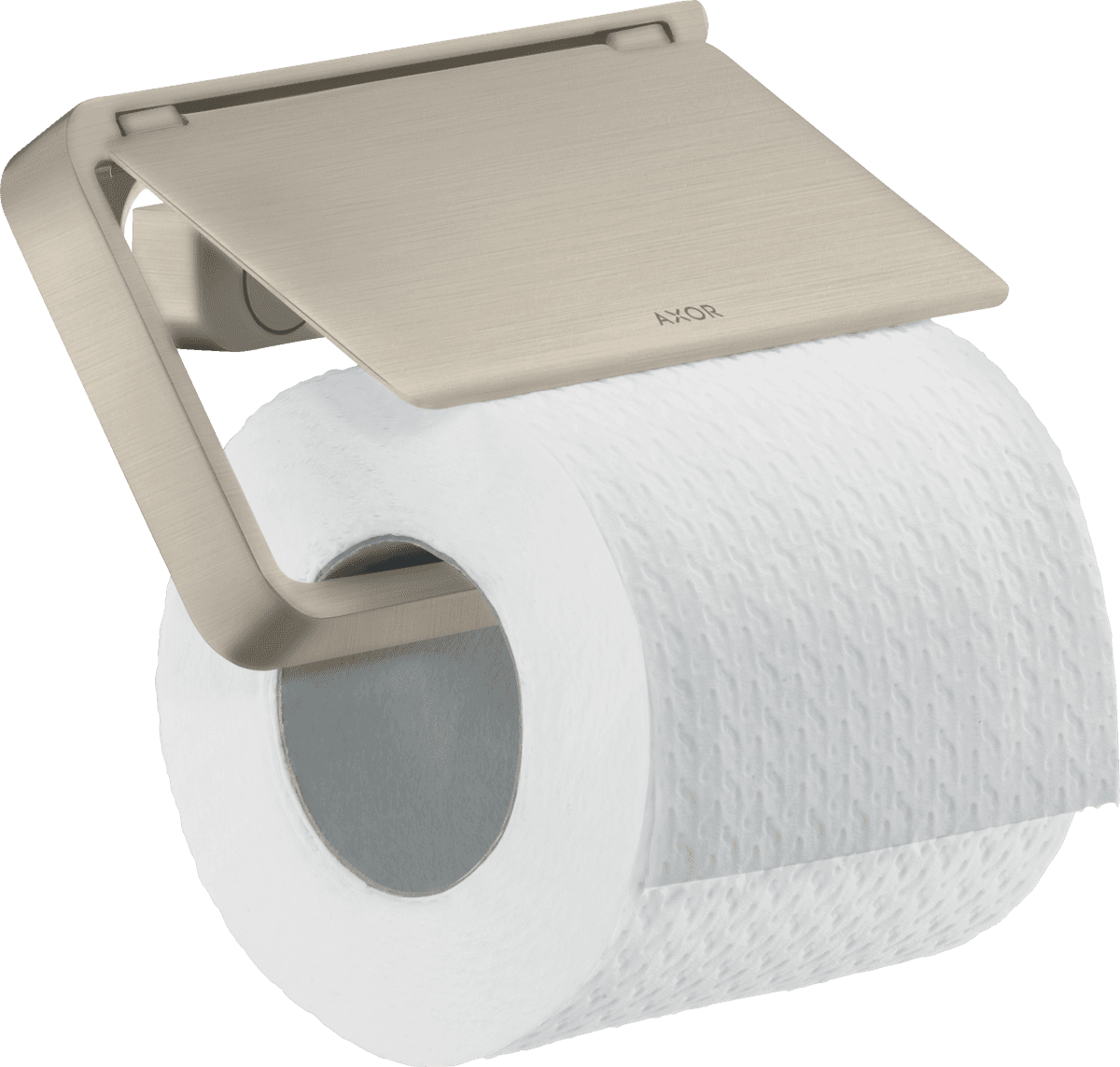 εικόνα του HANSGROHE AXOR Universal Softsquare Toilet paper holder with cover #42836820 - Brushed Nickel