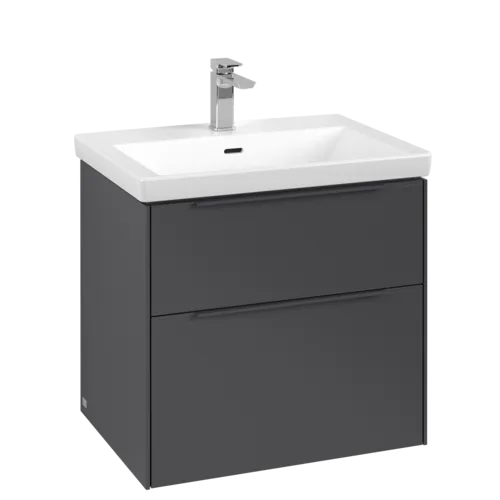 VILLEROY BOCH Subway 3.0 Vanity unit, 2 pull-out compartments, 622 x 576 x 478 mm, Graphite #C57602VR resmi