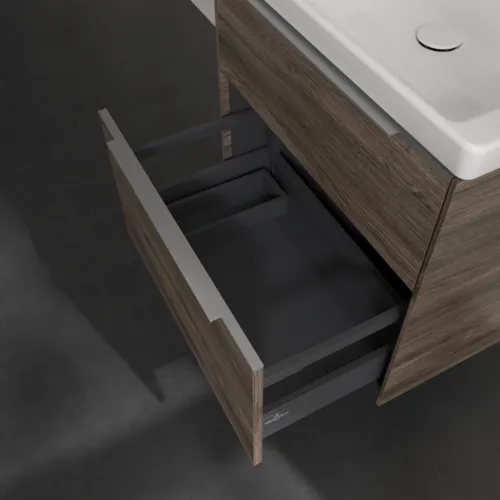 Bild von VILLEROY BOCH Subway 3.0 Waschbeckenunterschrank, 2 Auszüge, 622 x 576 x 478 mm, Stone Oak #C57600RK
