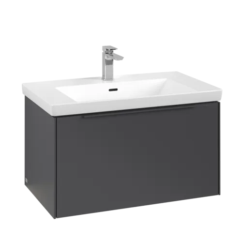 VILLEROY BOCH Subway 3.0 Vanity unit, with lighting, 1 pull-out compartment, 772 x 429 x 478 mm, Graphite #C573L2VR resmi