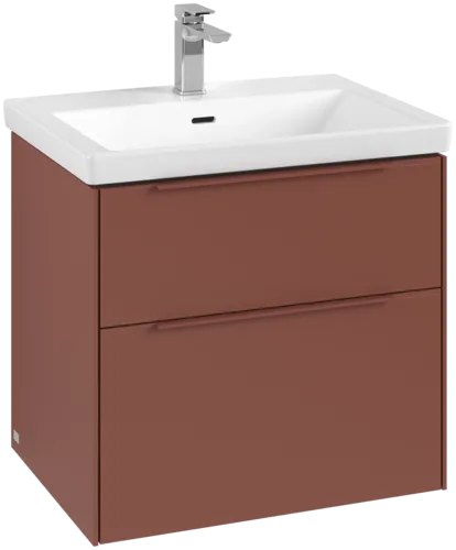 Зображення з  VILLEROY BOCH Subway 3.0 Vanity unit, with lighting, 2 pull-out compartments, 622 x 576 x 478 mm, Wine Red #C576L2AH