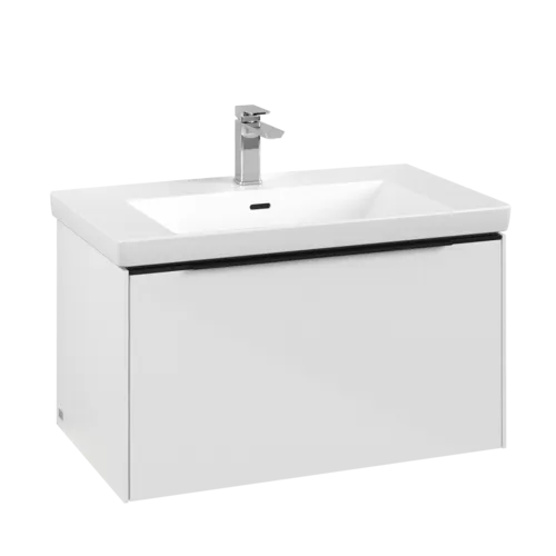 VILLEROY BOCH Subway 3.0 Vanity unit, with lighting, 1 pull-out compartment, 772 x 429 x 478 mm, Brilliant White #C573L1VE resmi