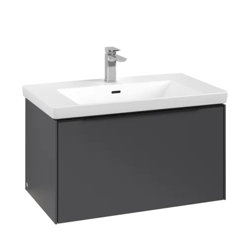 VILLEROY BOCH Subway 3.0 Vanity unit, with lighting, 1 pull-out compartment, 772 x 429 x 478 mm, Graphite #C573L1VR resmi