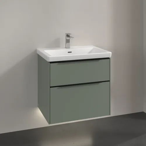 Bild von VILLEROY BOCH Subway 3.0 Waschbeckenunterschrank, mit Beleuchtung, 2 Auszüge, 622 x 576 x 478 mm, Soft Green #C576L1AF