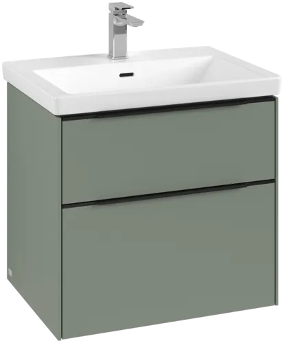 Зображення з  VILLEROY BOCH Subway 3.0 Vanity unit, with lighting, 2 pull-out compartments, 622 x 576 x 478 mm, Soft Green #C576L1AF