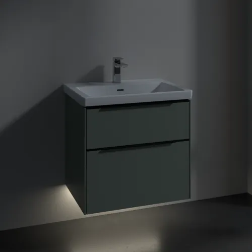 Bild von VILLEROY BOCH Subway 3.0 Waschbeckenunterschrank, mit Beleuchtung, 2 Auszüge, 622 x 576 x 478 mm, Soft Green #C576L1AF