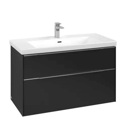 Picture of VILLEROY BOCH Subway 3.0 Vanity unit, 2 pull-out compartments, 973 x 576 x 478 mm, Volcano Black #C57000VL