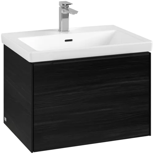 VILLEROY BOCH Subway 3.0 Vanity unit, with lighting, 1 pull-out compartment, 622 x 429 x 478 mm, Black Oak #C575L1AB resmi
