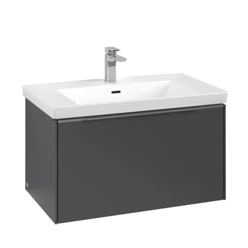VILLEROY BOCH Subway 3.0 Vanity unit, with lighting, 1 pull-out compartment, 772 x 429 x 478 mm, Graphite #C573L0VR resmi