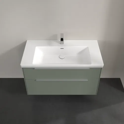Bild von VILLEROY BOCH Subway 3.0 Waschbeckenunterschrank, mit Beleuchtung, 2 Auszüge, 973 x 576 x 478 mm, Soft Green #C570L0AF