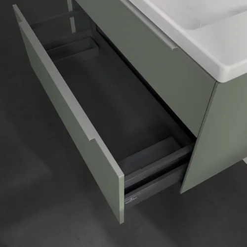 Bild von VILLEROY BOCH Subway 3.0 Waschbeckenunterschrank, mit Beleuchtung, 2 Auszüge, 973 x 576 x 478 mm, Soft Green #C570L0AF