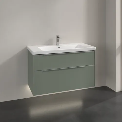 Bild von VILLEROY BOCH Subway 3.0 Waschbeckenunterschrank, mit Beleuchtung, 2 Auszüge, 973 x 576 x 478 mm, Soft Green #C570L0AF