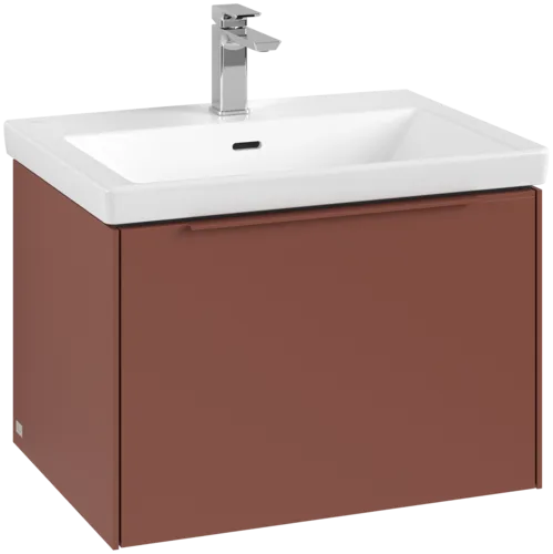 VILLEROY BOCH Subway 3.0 Vanity unit, with lighting, 1 pull-out compartment, 622 x 429 x 478 mm, Wine Red #C575L2AH resmi
