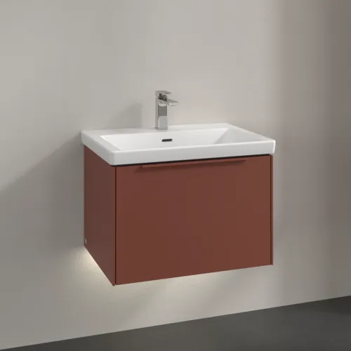 Bild von VILLEROY BOCH Subway 3.0 Waschbeckenunterschrank, mit Beleuchtung, 1 Auszug, 622 x 429 x 478 mm, Wine Red #C575L2AH