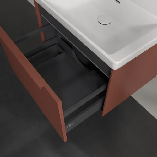 Bild von VILLEROY BOCH Subway 3.0 Waschbeckenunterschrank, mit Beleuchtung, 1 Auszug, 622 x 429 x 478 mm, Wine Red #C575L2AH