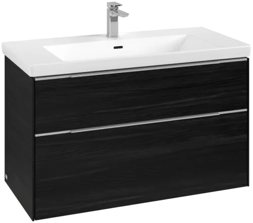 VILLEROY BOCH Subway 3.0 Vanity unit, with lighting, 2 pull-out compartments, 973 x 576 x 478 mm, Black Oak #C570L0AB resmi