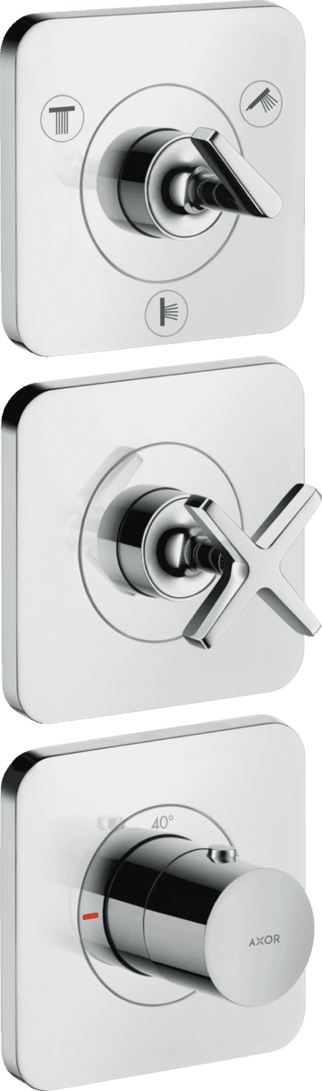 HANSGROHE AXOR Citterio E Thermostatmodul 380/120 Unterputz für 3 Verbraucher mit Rosetten #36704000 - Chrom