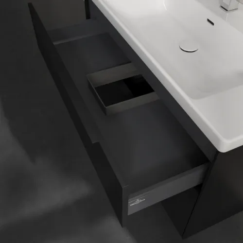 Bild von VILLEROY BOCH Subway 3.0 Waschbeckenunterschrank, 2 Auszüge, 973 x 576 x 478 mm, Volcano Black #C57001VL