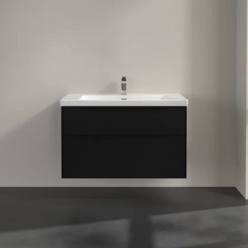 Bild von VILLEROY BOCH Subway 3.0 Waschbeckenunterschrank, 2 Auszüge, 973 x 576 x 478 mm, Volcano Black #C57001VL