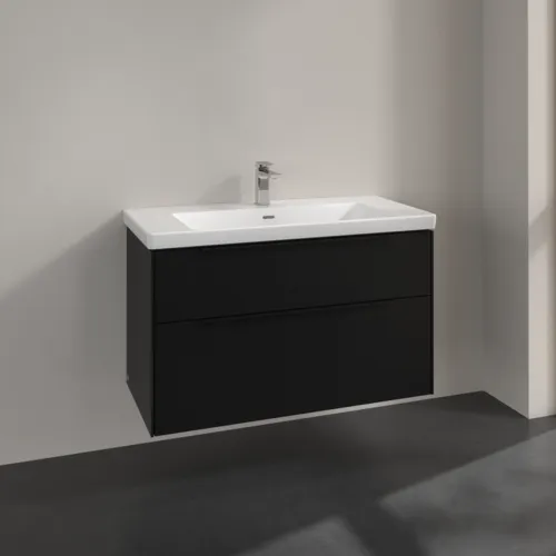 Bild von VILLEROY BOCH Subway 3.0 Waschbeckenunterschrank, 2 Auszüge, 973 x 576 x 478 mm, Volcano Black #C57001VL