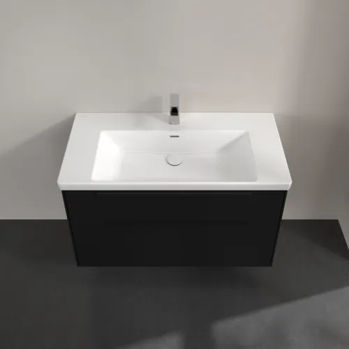 Bild von VILLEROY BOCH Subway 3.0 Waschbeckenunterschrank, 2 Auszüge, 973 x 576 x 478 mm, Volcano Black #C57001VL