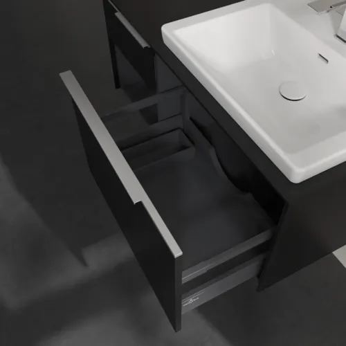 Bild von VILLEROY BOCH Subway 3.0 Waschbeckenunterschrank, 2 Auszüge, 1001 x 423 x 516 mm, Volcano Black / Volcano Black #C57100VL