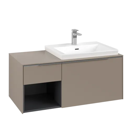 VILLEROY BOCH Subway 3.0 Vanity unit, 2 pull-out compartments, 1001 x 423 x 516 mm, Taupe / Taupe #C57100VM resmi