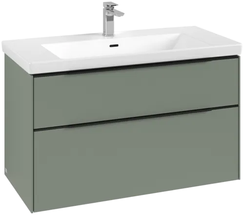 Picture of VILLEROY BOCH Subway 3.0 Vanity unit, with lighting, 2 pull-out compartments, 973 x 576 x 478 mm, Soft Green #C570L1AF