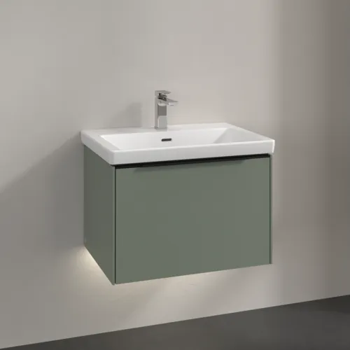 Bild von VILLEROY BOCH Subway 3.0 Waschbeckenunterschrank, mit Beleuchtung, 1 Auszug, 622 x 429 x 478 mm, Soft Green #C575L1AF