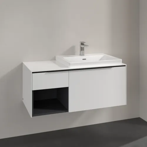 Bild von VILLEROY BOCH Subway 3.0 Waschbeckenunterschrank, 2 Auszüge, 1001 x 423 x 516 mm, Pure White / Pure White #C57101VF