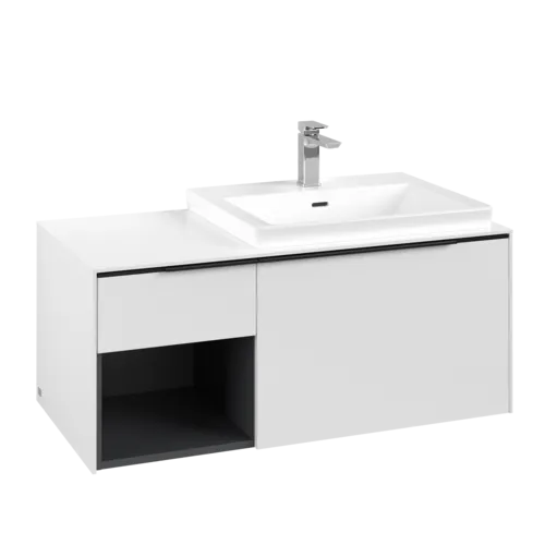 Зображення з  VILLEROY BOCH Subway 3.0 Vanity unit, 2 pull-out compartments, 1001 x 423 x 516 mm, Pure White / Pure White #C57101VF