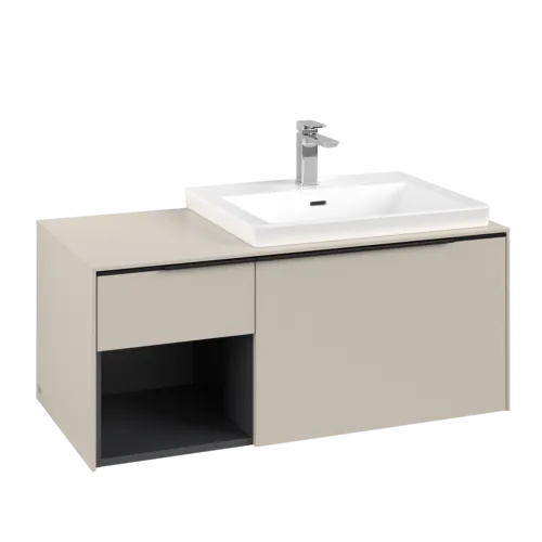 VILLEROY BOCH Subway 3.0 Vanity unit, 2 pull-out compartments, 1001 x 423 x 516 mm, Cashmere Grey / Cashmere Grey #C57101VN resmi
